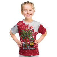 Antigua and Barbuda Christmas Kid T Shirt with Santa Pineapple Palm Tree Parrot and Gift Design - Wonder Print Shop