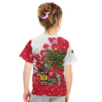 Antigua and Barbuda Christmas Kid T Shirt with Santa Pineapple Palm Tree Parrot and Gift Design - Wonder Print Shop