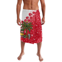 Antigua and Barbuda Christmas Lavalava with Santa Pineapple Palm Tree Parrot and Gift Design - Wonder Print Shop