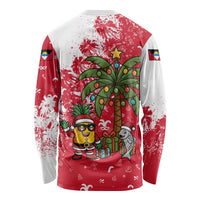 Antigua and Barbuda Christmas Long Sleeve Shirt with Santa Pineapple Palm Tree Parrot and Gift Design - Wonder Print Shop