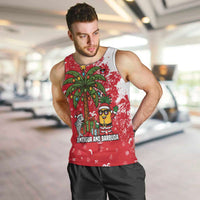 Antigua and Barbuda Christmas Men Tank Top with Santa Pineapple Palm Tree Parrot and Gift Design - Wonder Print Shop