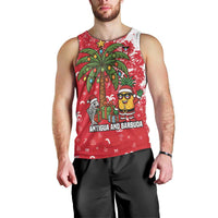 Antigua and Barbuda Christmas Men Tank Top with Santa Pineapple Palm Tree Parrot and Gift Design - Wonder Print Shop