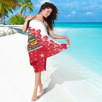 Antigua and Barbuda Christmas Sarong with Santa Pineapple Palm Tree Parrot and Gift Design - Wonder Print Shop