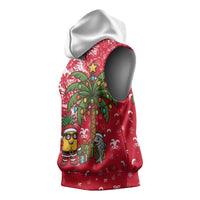 Antigua and Barbuda Christmas Sleeveless Hoodie with Santa Pineapple Palm Tree Parrot and Gift Design - Wonder Print Shop