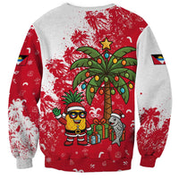 Antigua and Barbuda Christmas Sweatshirt with Santa Pineapple Palm Tree Parrot and Gift Design - Wonder Print Shop