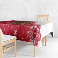 Antigua and Barbuda Christmas Tablecloth with Santa Pineapple Palm Tree Parrot and Gift Design - Wonder Print Shop