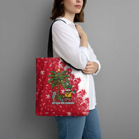 Antigua and Barbuda Christmas Tote Bag with Santa Pineapple Palm Tree Parrot and Gift Design - Wonder Print Shop