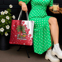 Antigua and Barbuda Christmas Tote Bag with Santa Pineapple Palm Tree Parrot and Gift Design - Wonder Print Shop