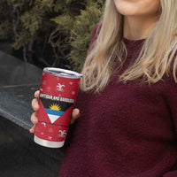 Antigua and Barbuda Christmas Tumbler Cup with Santa Pineapple Palm Tree Parrot and Gift Design - Wonder Print Shop