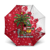 Antigua and Barbuda Christmas Umbrella with Santa Pineapple Palm Tree Parrot and Gift Design - Wonder Print Shop