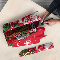 Antigua and Barbuda Christmas Umbrella with Santa Pineapple Palm Tree Parrot and Gift Design - Wonder Print Shop