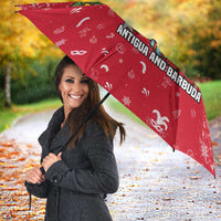 Antigua and Barbuda Christmas Umbrella with Santa Pineapple Palm Tree Parrot and Gift Design - Wonder Print Shop