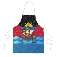 Antigua and Barbuda Christmas Apron with Santa Sailboat Island Flag and Tropical Gift Design - Wonder Print Shop