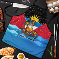 Antigua and Barbuda Christmas Apron with Santa Sailboat Island Flag and Tropical Gift Design - Wonder Print Shop