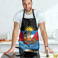 Antigua and Barbuda Christmas Apron with Santa Sailboat Island Flag and Tropical Gift Design - Wonder Print Shop