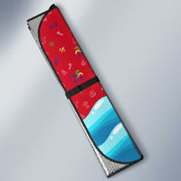 Antigua and Barbuda Christmas Auto Sun Shade with Santa Sailboat Island Flag and Tropical Gift Design - Wonder Print Shop