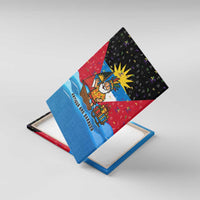 Antigua and Barbuda Christmas Canvas Wall Art with Santa Sailboat Island Flag and Tropical Gift Design - Wonder Print Shop