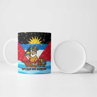 Antigua and Barbuda Christmas Ceramic Mug with Santa Sailboat Island Flag and Tropical Gift Design - Wonder Print Shop