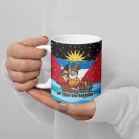 Antigua and Barbuda Christmas Ceramic Mug with Santa Sailboat Island Flag and Tropical Gift Design - Wonder Print Shop
