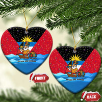 Antigua and Barbuda Christmas Ceramic Ornament with Santa Sailboat Island Flag and Tropical Gift Design - Wonder Print Shop