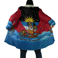 Antigua and Barbuda Christmas Cloak with Santa Sailboat Island Flag and Tropical Gift Design - Wonder Print Shop