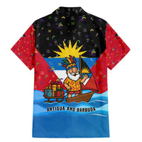 Antigua and Barbuda Christmas Family Matching Mermaid Dress and Hawaiian Shirt with Santa Sailboat Island Flag and Tropical Gift Design - Wonder Print Shop