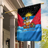 Antigua and Barbuda Christmas Garden Flag with Santa Sailboat Island Flag and Tropical Gift Design - Wonder Print Shop