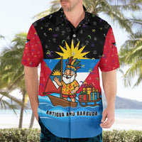 Antigua and Barbuda Christmas Hawaiian Shirt with Santa Sailboat Island Flag and Tropical Gift Design - Wonder Print Shop
