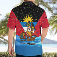 Antigua and Barbuda Christmas Hawaiian Shirt with Santa Sailboat Island Flag and Tropical Gift Design - Wonder Print Shop