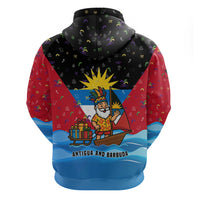 Antigua and Barbuda Christmas Hoodie with Santa Sailboat Island Flag and Tropical Gift Design - Wonder Print Shop