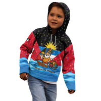 Antigua and Barbuda Christmas Kid Hoodie with Santa Sailboat Island Flag and Tropical Gift Design - Wonder Print Shop
