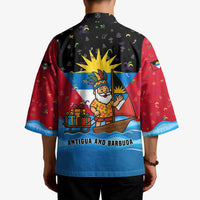 Antigua and Barbuda Christmas Kimono with Santa Sailboat Island Flag and Tropical Gift Design - Wonder Print Shop