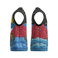 Antigua and Barbuda Christmas Knitted V-Neck Vest with Santa Sailboat Island Flag and Tropical Gift Design - Wonder Print Shop