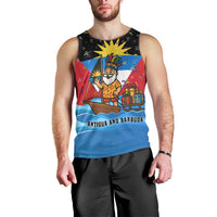 Antigua and Barbuda Christmas Men Tank Top with Santa Sailboat Island Flag and Tropical Gift Design - Wonder Print Shop