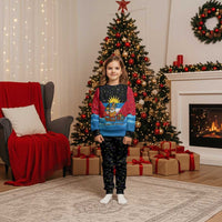 Antigua and Barbuda Christmas Pajama Set with Santa Sailboat Island Flag and Tropical Gift Design - Wonder Print Shop