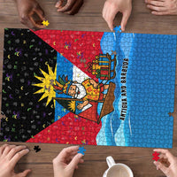 Antigua and Barbuda Christmas Puzzle with Santa Sailboat Island Flag and Tropical Gift Design - Wonder Print Shop