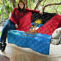 Antigua and Barbuda Christmas Quilt with Santa Sailboat Island Flag and Tropical Gift Design - Wonder Print Shop