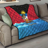 Antigua and Barbuda Christmas Quilt with Santa Sailboat Island Flag and Tropical Gift Design - Wonder Print Shop