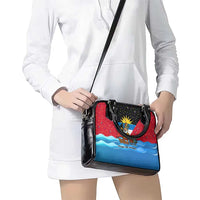 Antigua and Barbuda Christmas Shoulder Handbag with Santa Sailboat Island Flag and Tropical Gift Design - Wonder Print Shop