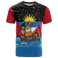 Antigua and Barbuda Christmas T Shirt with Santa Sailboat Island Flag and Tropical Gift Design - Wonder Print Shop