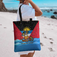 Antigua and Barbuda Christmas Tote Bag with Santa Sailboat Island Flag and Tropical Gift Design - Wonder Print Shop