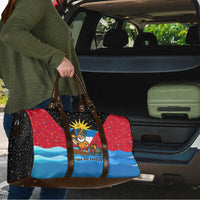 Antigua and Barbuda Christmas Travel Bag with Santa Sailboat Island Flag and Tropical Gift Design - Wonder Print Shop