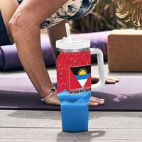 Antigua and Barbuda Christmas Tumbler With Handle with Santa Sailboat Island Flag and Tropical Gift Design - Wonder Print Shop