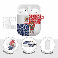Panama Christmas AirPods Case with Tropical Santa National Coat of Arms and Festive Pattern Design - Wonder Print Shop