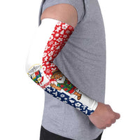 Panama Christmas Arm Sleeves with Tropical Santa National Coat of Arms and Festive Pattern Design - Wonder Print Shop