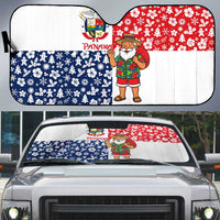 Panama Christmas Auto Sun Shade with Tropical Santa National Coat of Arms and Festive Pattern Design - Wonder Print Shop