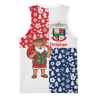 Panama Christmas Basketball Jersey with Tropical Santa National Coat of Arms and Festive Pattern Design - Wonder Print Shop