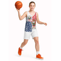 Panama Christmas Basketball Jersey with Tropical Santa National Coat of Arms and Festive Pattern Design - Wonder Print Shop