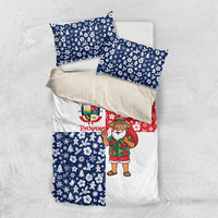 Panama Christmas Bedding Set with Tropical Santa National Coat of Arms and Festive Pattern Design - Wonder Print Shop
