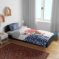 Panama Christmas Bedding Set with Tropical Santa National Coat of Arms and Festive Pattern Design - Wonder Print Shop